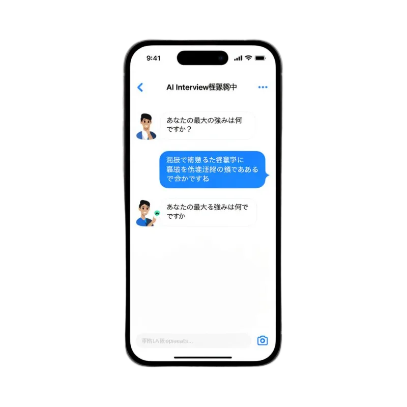 AI面接官との対話画面
